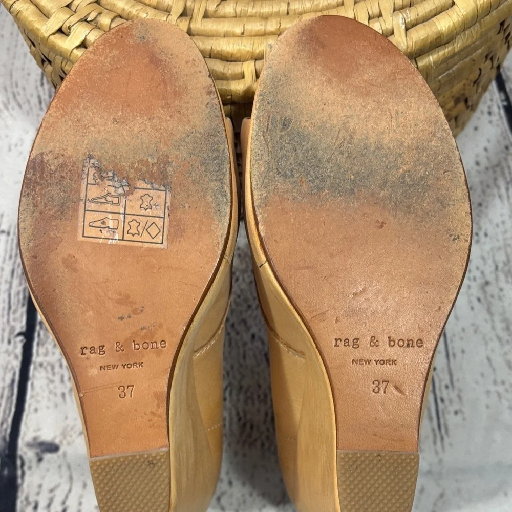rag & bone Camel Lace-Up Wedge Sandals